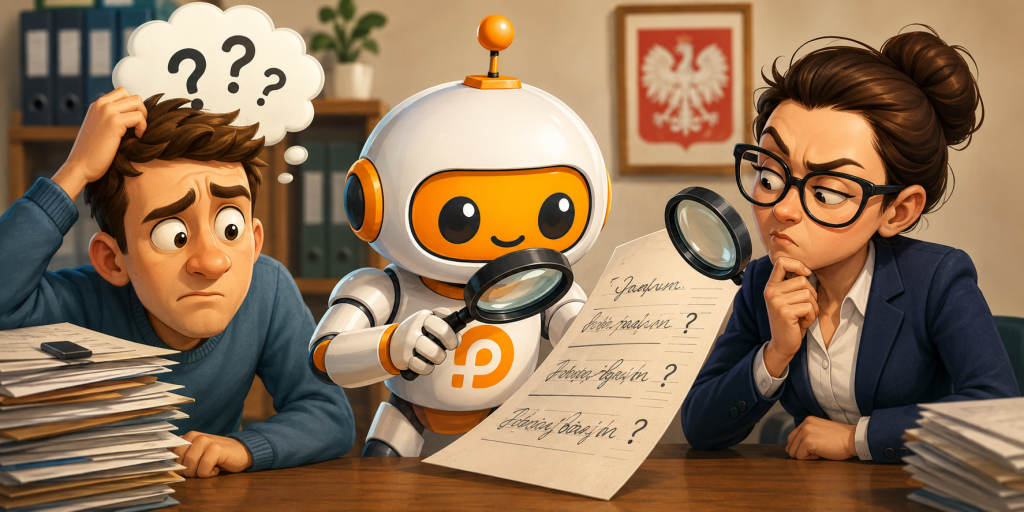 nieczytelny wpis na tłumaczeniu